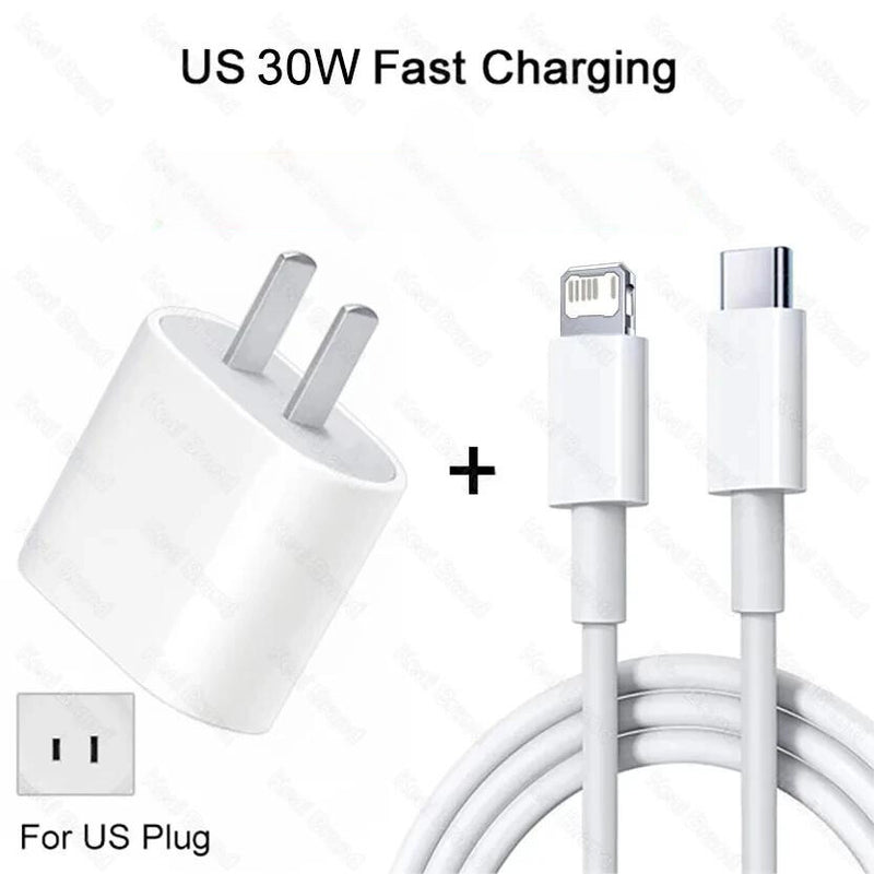 30W FAST CHARGER - INCLUDED USB-C FOR IPHONE