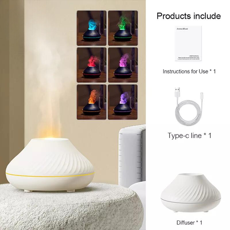 VOLCANIC FLAME AIR HUMIDIFER AND AROMA DIFFUSER