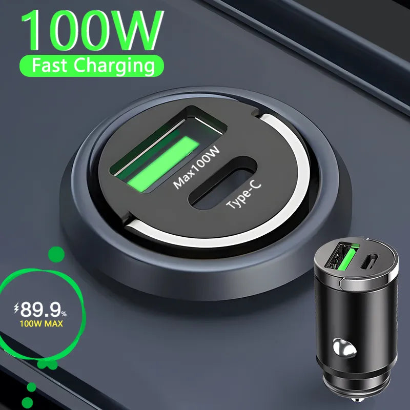 HIDDEN USB FAST CHARGER  FOR CAR - PD30W + QC3.0